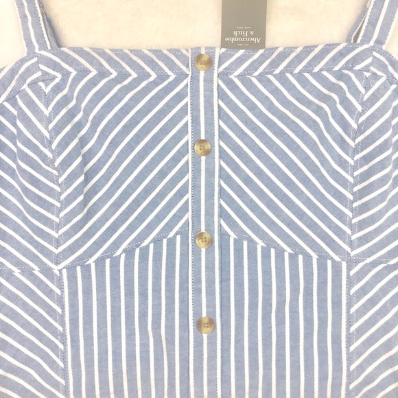 ⛱ NWT Abercrombie & Fitch Striped Crop Top Tank XL - Picture 5 of 11